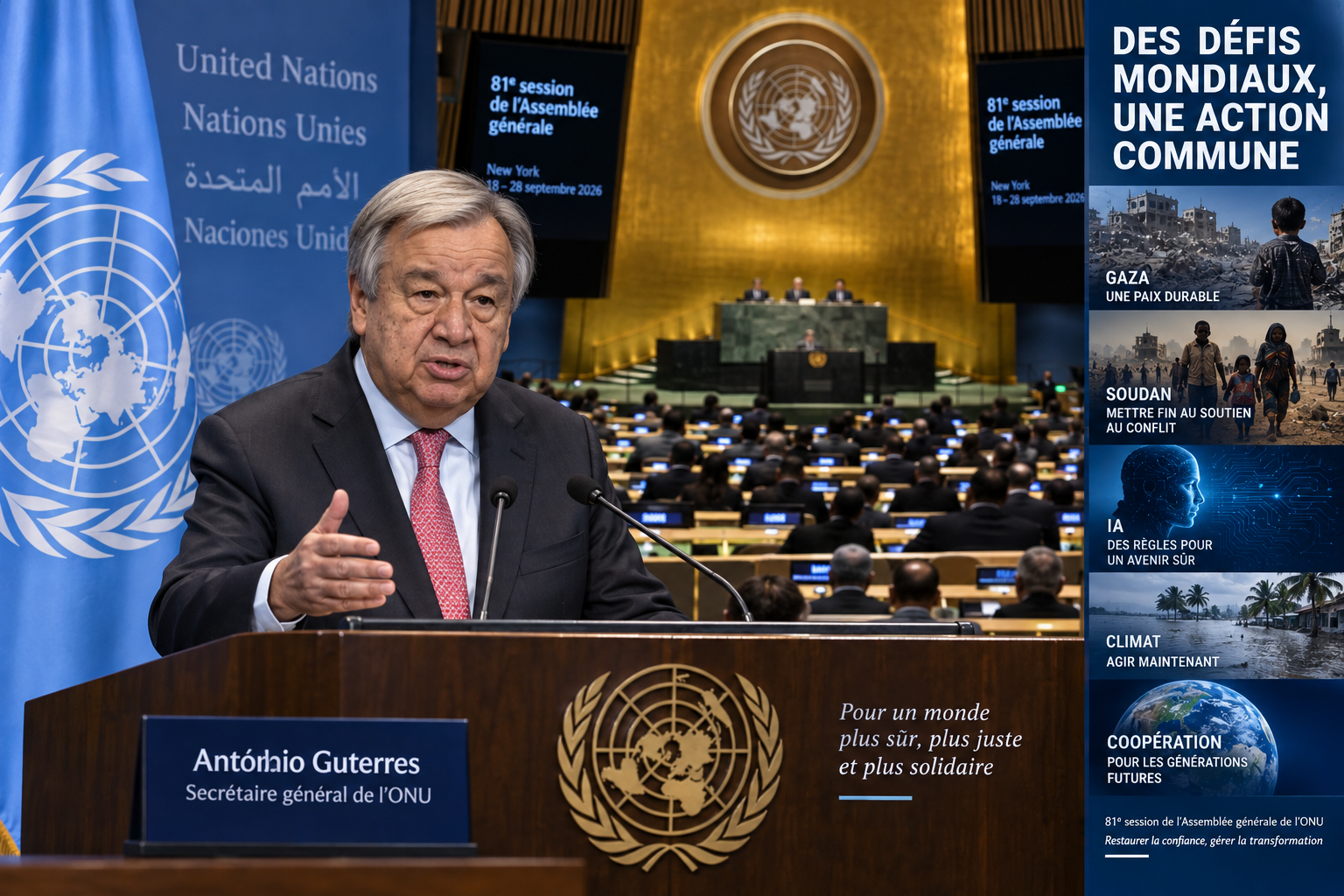 ONU: À l’approche de l’Assemblée générale, Guterres alerte sur une « profonde incertitude » mondiale
